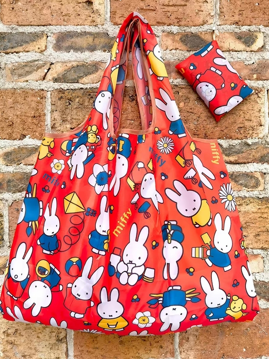 miffy Handbags - Miffy Red Reusable Kids Tote Bag with Bunny Print